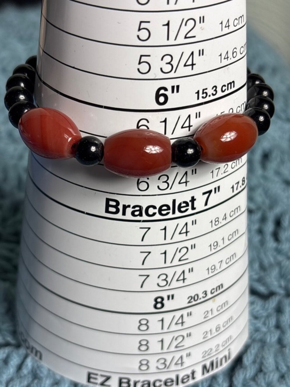 Agate and Onyx Stone Beaded Adjustable Bracelet